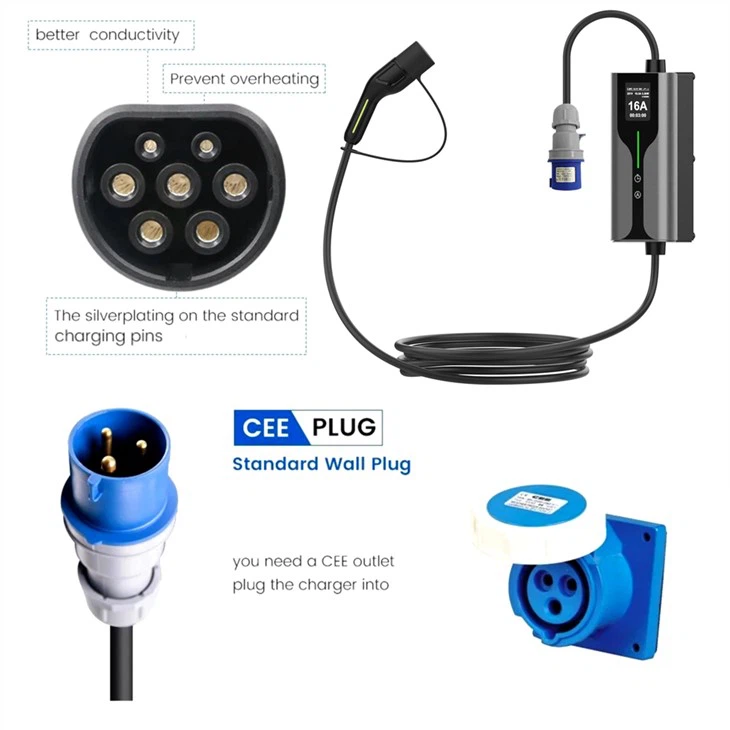 32A Schuko ev charger type 2